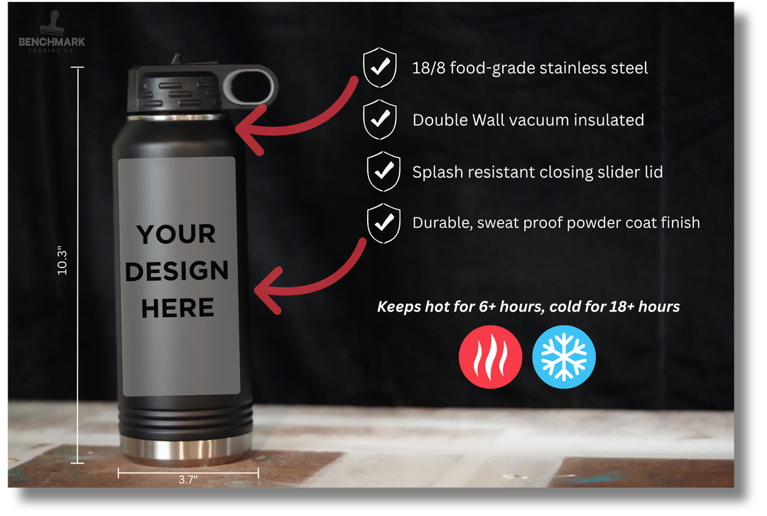 Custom Engraved 32oz Water Bottle