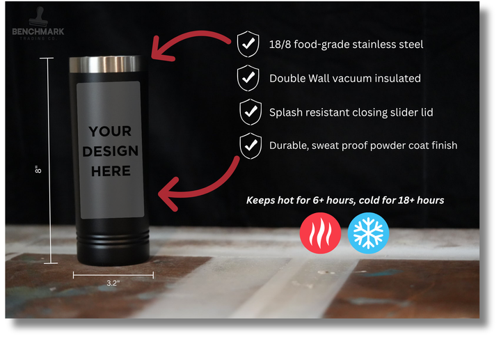 Custom Engraved 22oz Skinny Tumbler